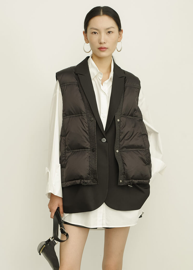 Sleeveless Black Down Jacket