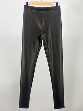 European and American skinny four-way stretch women's leather pants